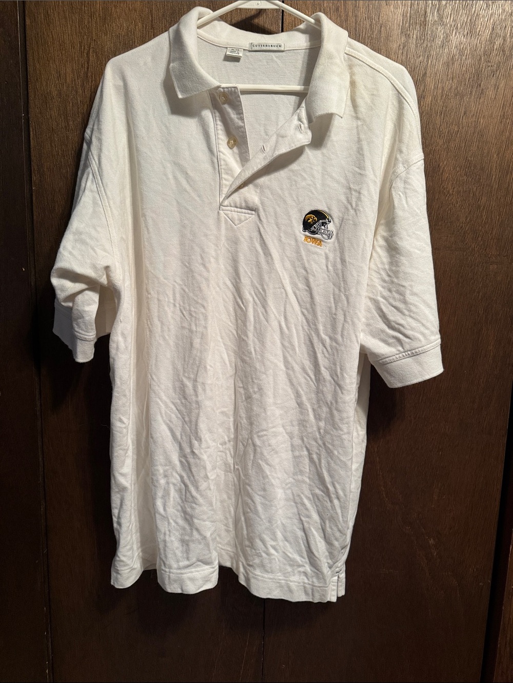 Cutter & Buck White Polo with Small Embroidered Patch